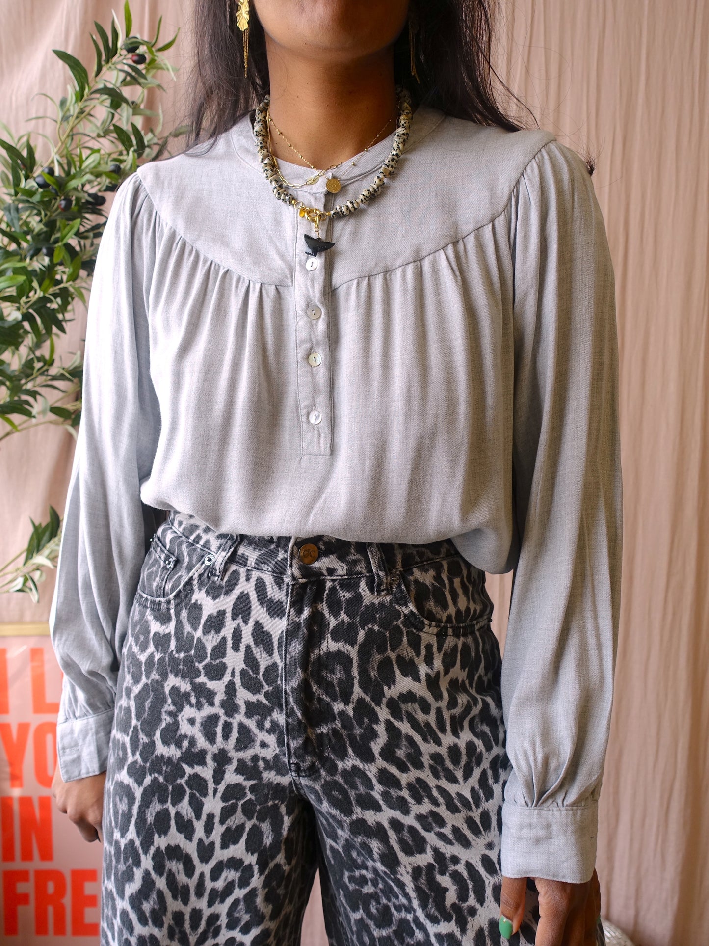 JC Sophie soft visco blouse silver grey