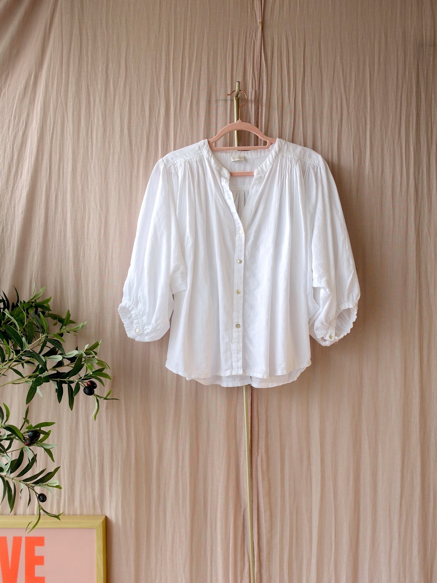 JC Sophie loose fit cotton blouse white