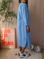 JC Sophie relaxed fit linnenmix jurk sky blue