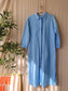 JC Sophie relaxed fit linnenmix jurk sky blue