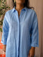 JC Sophie relaxed fit linnenmix jurk sky blue