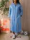 JC Sophie relaxed fit linnenmix jurk sky blue