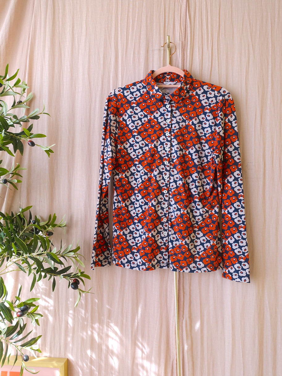 Jane Lushka travel quality floral blouse