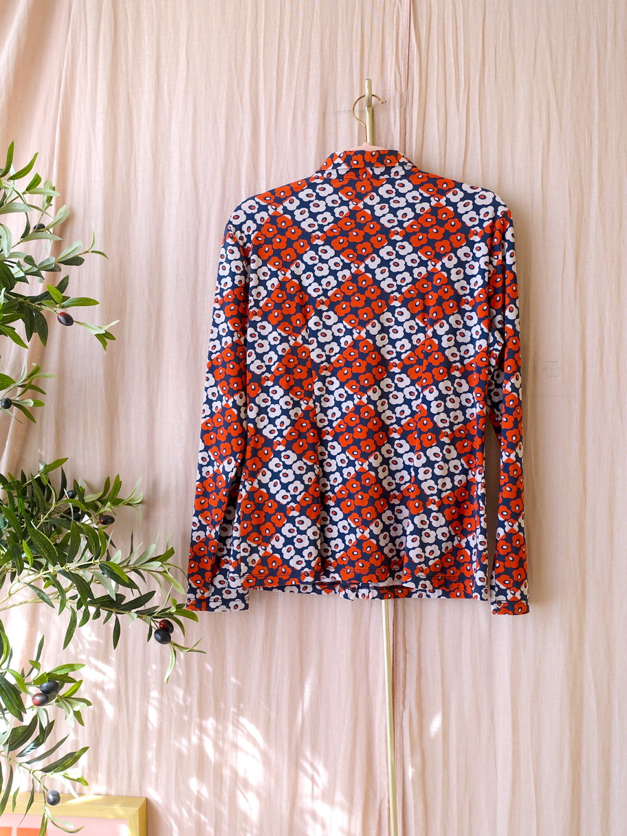Jane Lushka travel quality floral blouse