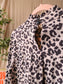 Jane Lushka leopard travelstof jurk nude / coffee