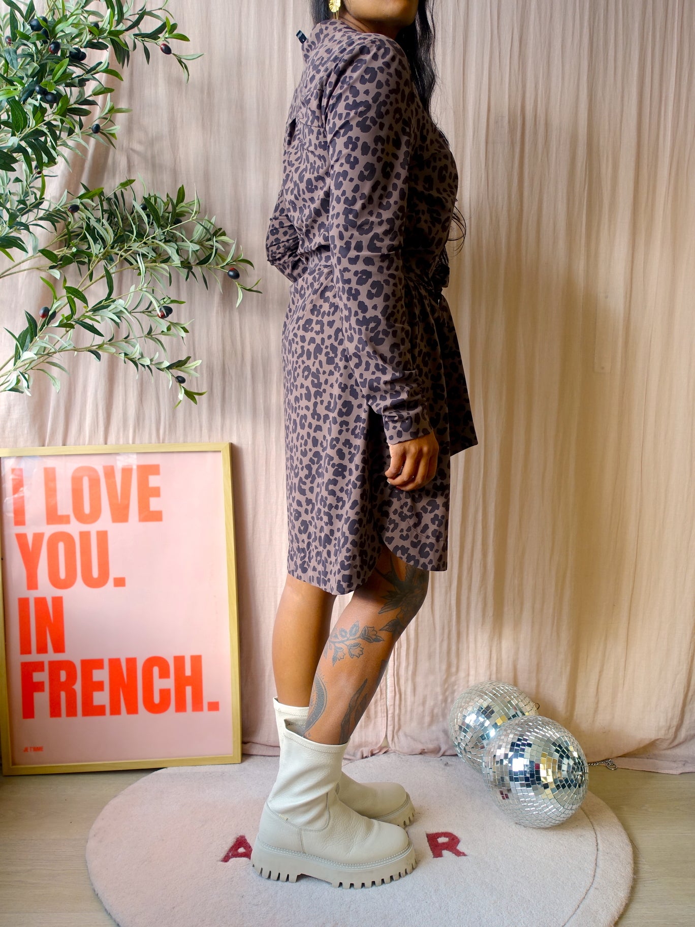 Jane Lushka gerrie technical travel quality jurk coffee