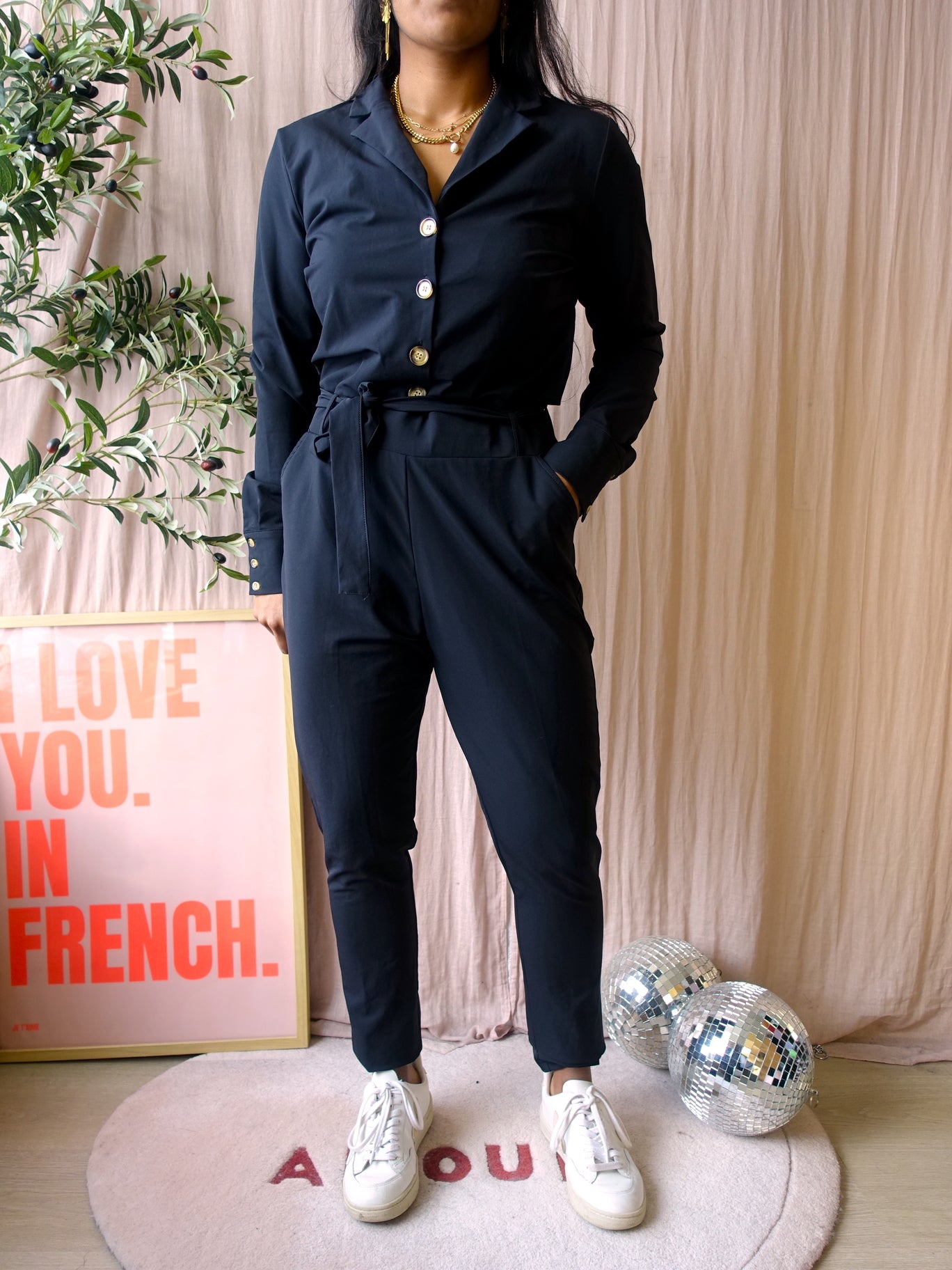 Je m'appelle travel quality jumpsuit zwart