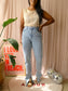 Jil Sander asymmetric mesh top buttermilk