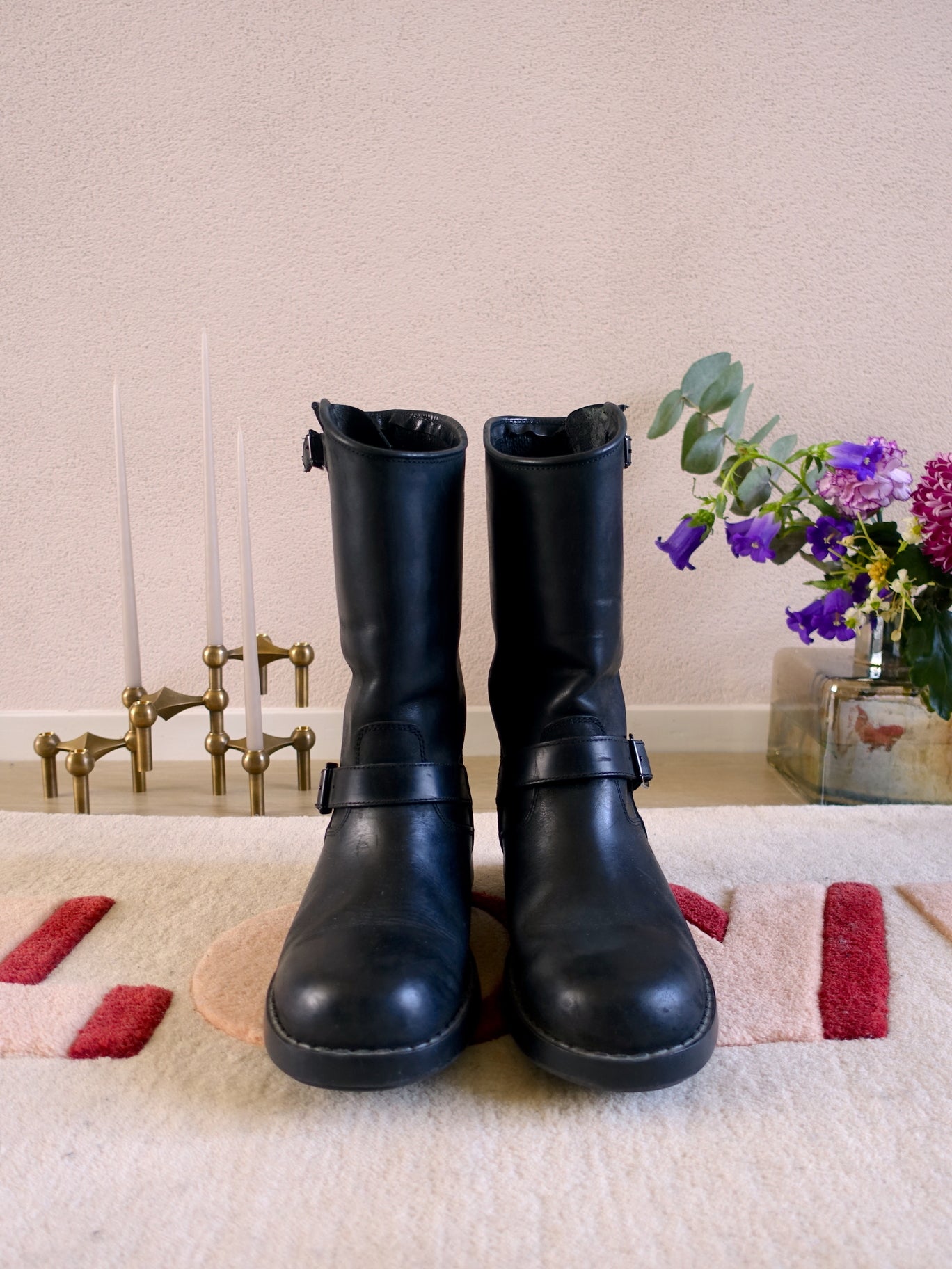 Johnny Bulls mid biker boot zwart