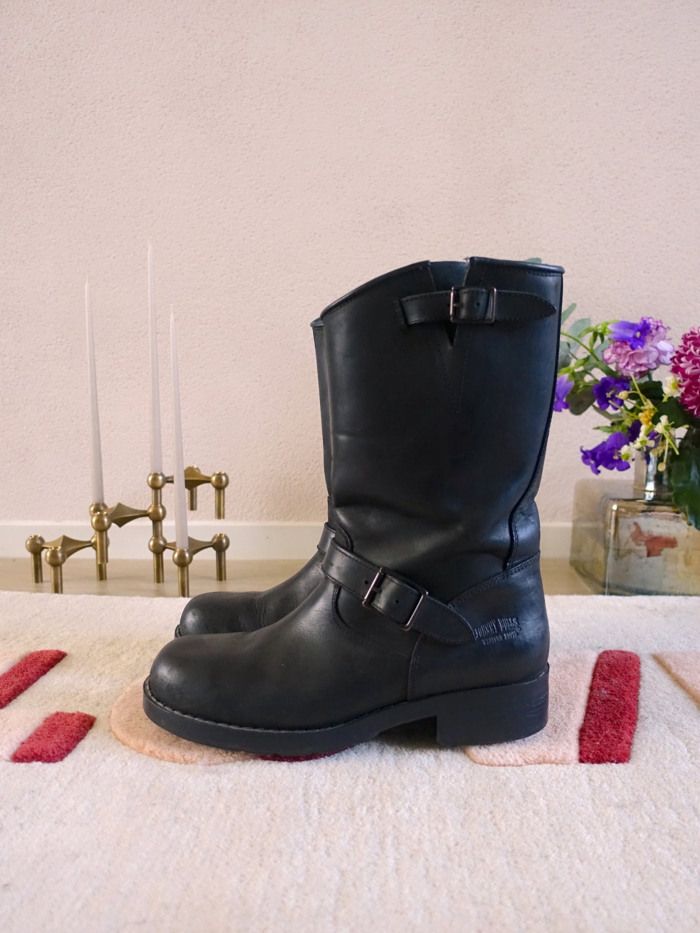 Johnny Bulls mid biker boot zwart