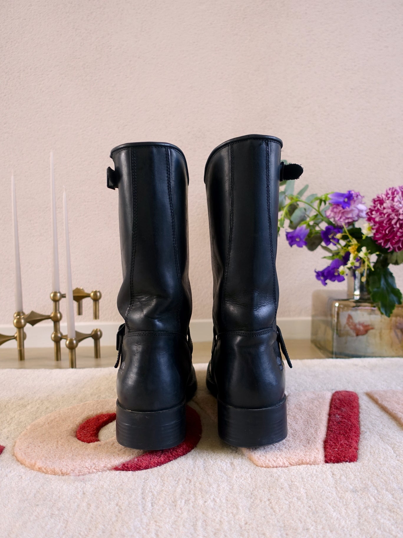 Johnny Bulls mid biker boot zwart