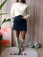 Levi's deconstructed denim rok zwart