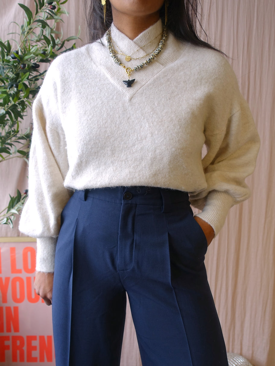 Closed wide leg pants wendlyn midnight blue