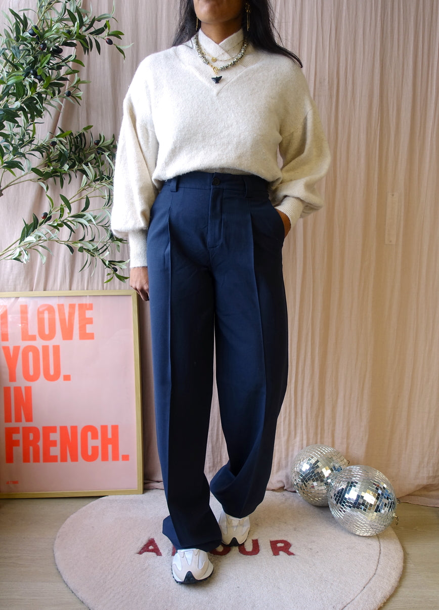 Closed wide leg pants wendlyn midnight blue