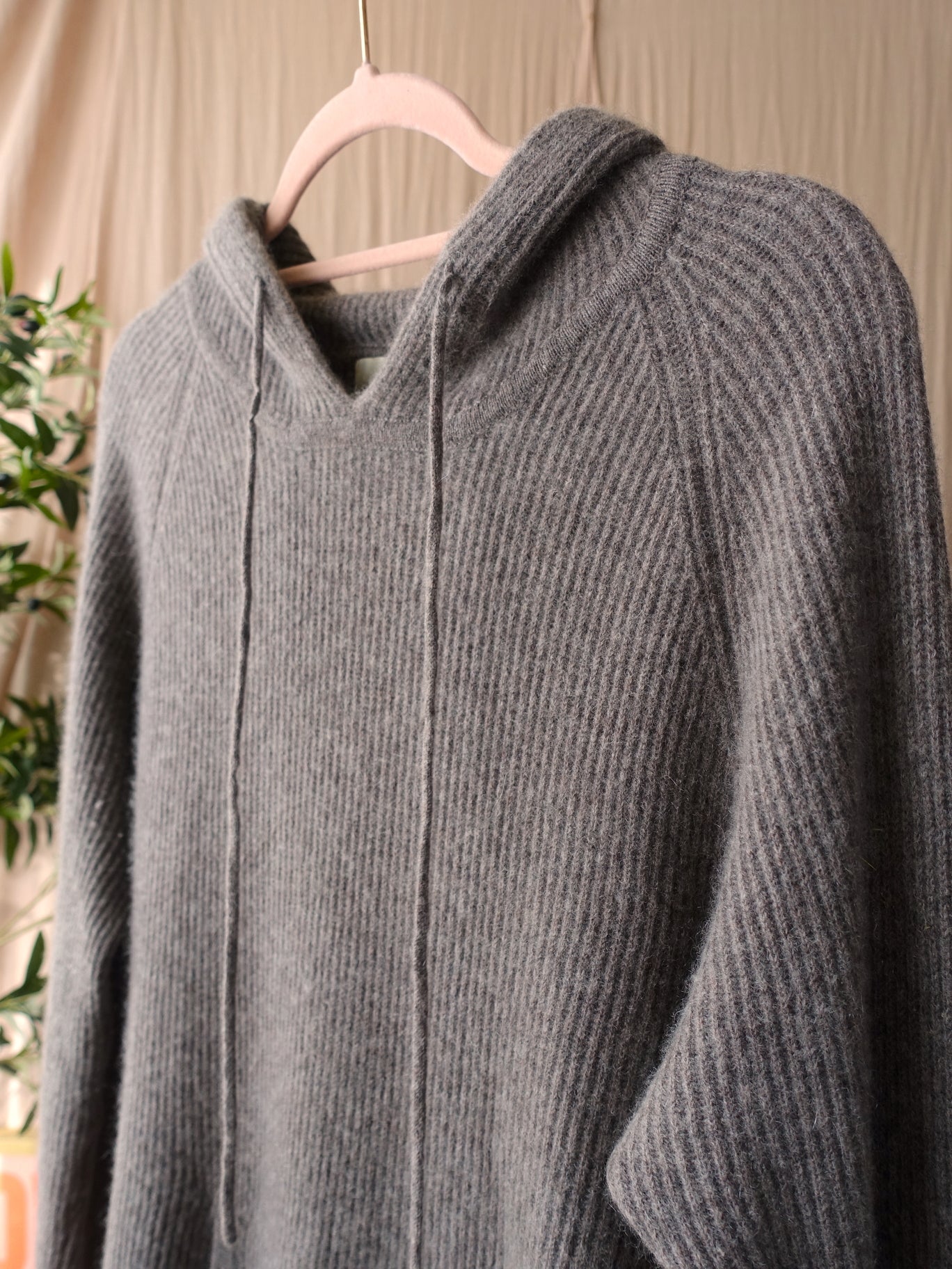 Jumper1234 100% Cashmere hoodie greige taupe