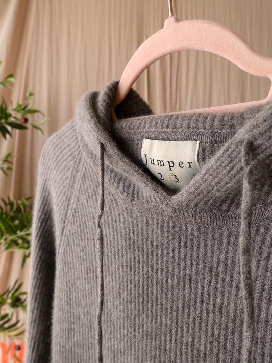 Jumper1234 100% Cashmere hoodie greige taupe