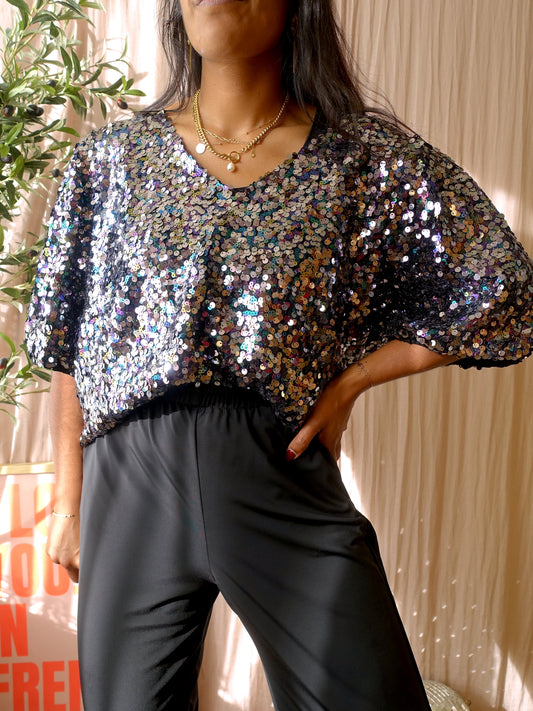Kaffe curve luna sequin top
