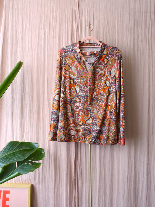 K-design bohemian paisley top stretch