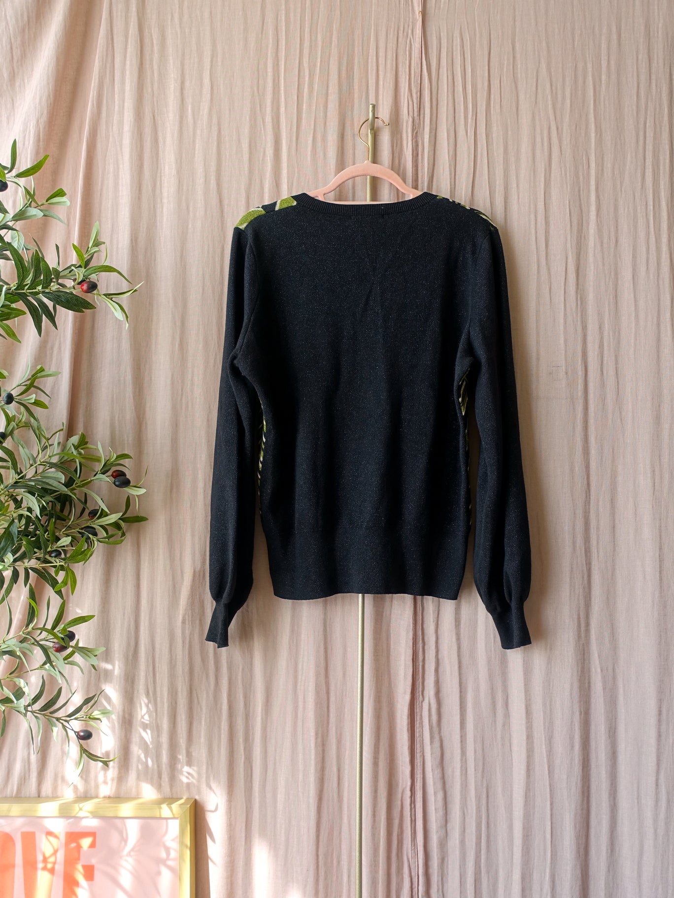 King Louie knitwear lurex pullover zwart / moss
