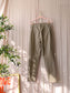 Knit-ted vegan leather slim fit pants taupe