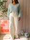 Knit-Ted alpacamix boxy fit pullover pastel green