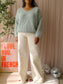 Knit-Ted alpacamix boxy fit pullover pastel green