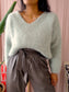 Knit-Ted alpacamix boxy fit pullover pastel green