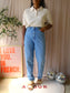 Uniqlo ajour knitted cotton polo tee ecru