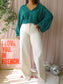 La Fée Maraboutée batwing top posy green