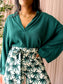 La Fée Maraboutée batwing top posy green