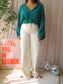 La Fée Maraboutée batwing top posy green