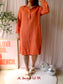 La Salle Amsterdam luxury linnen jurk tangerine tango
