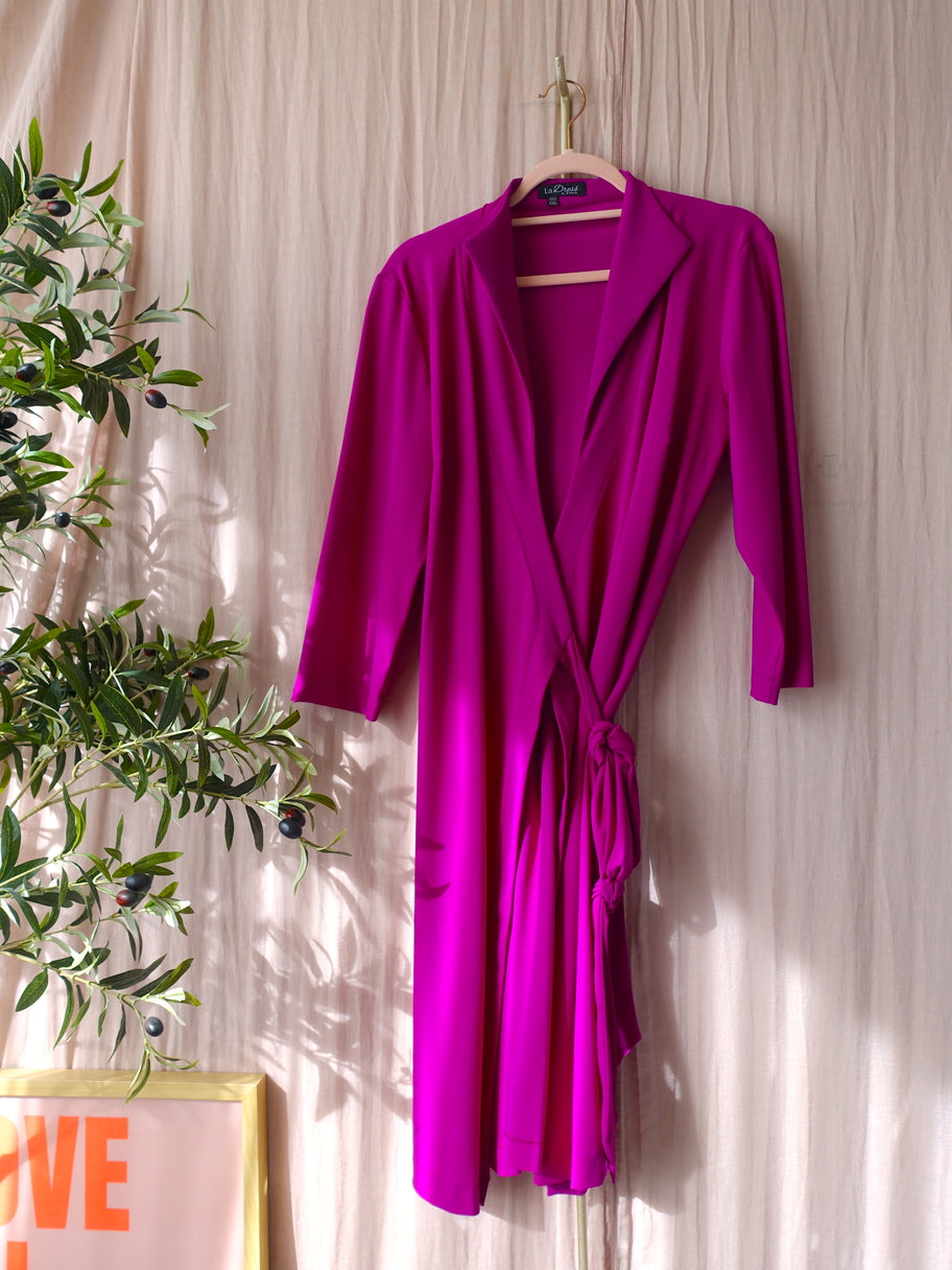 LaDress the perfect travel quality wrap jurk fuchsia