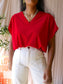 LaDress liz lightweight travel quality top haute red
