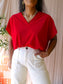LaDress liz lightweight travel quality top haute red