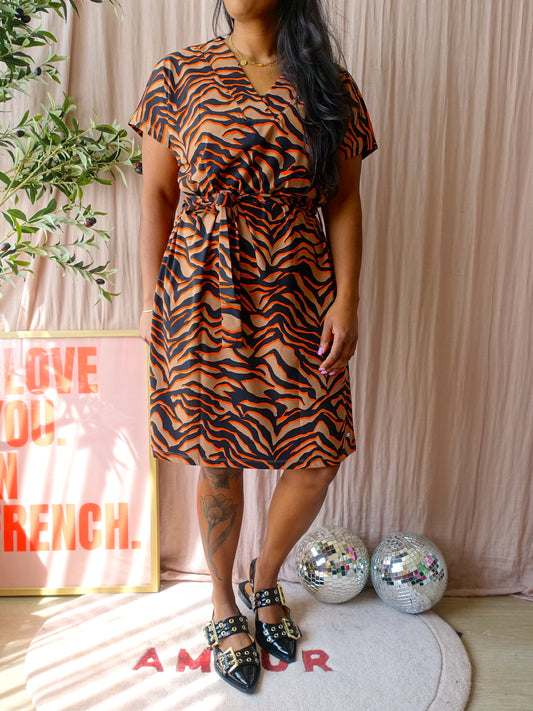 Lady Day travelstof eden zebra sunrise jurk