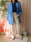 Le Grand Sud longer length blazer baby blue