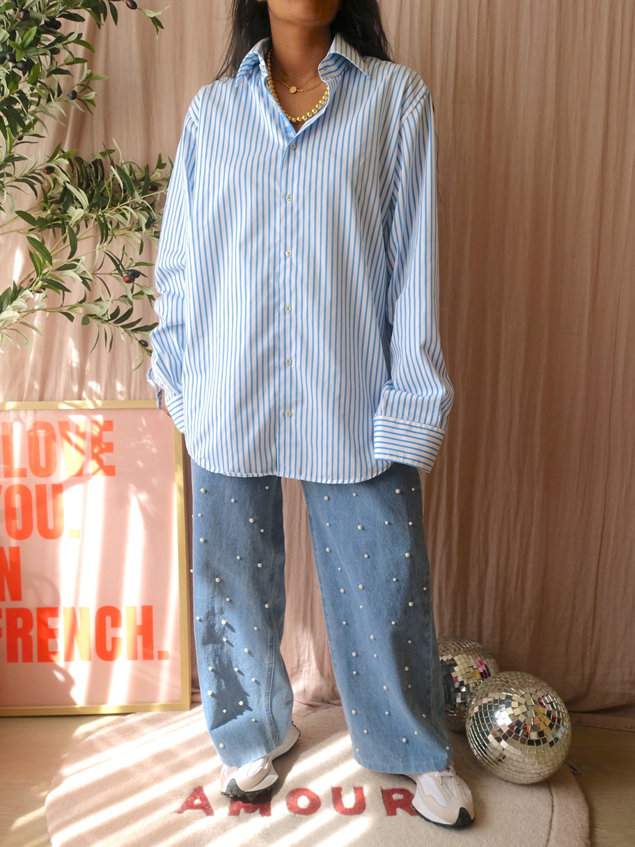 Ledûb classic but oversized striped shirt