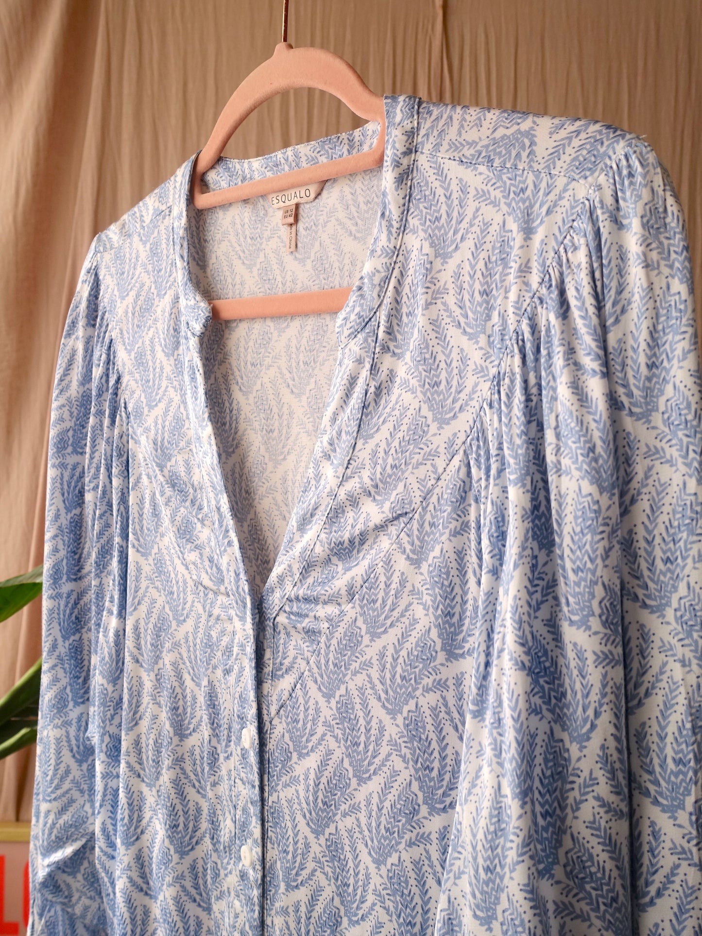 Esqualo loose fit blouse mediterrane print lichtblauw
