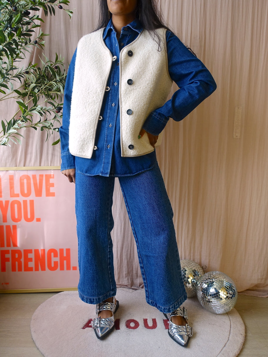 Levete Room the bouclé waistcoat ecru