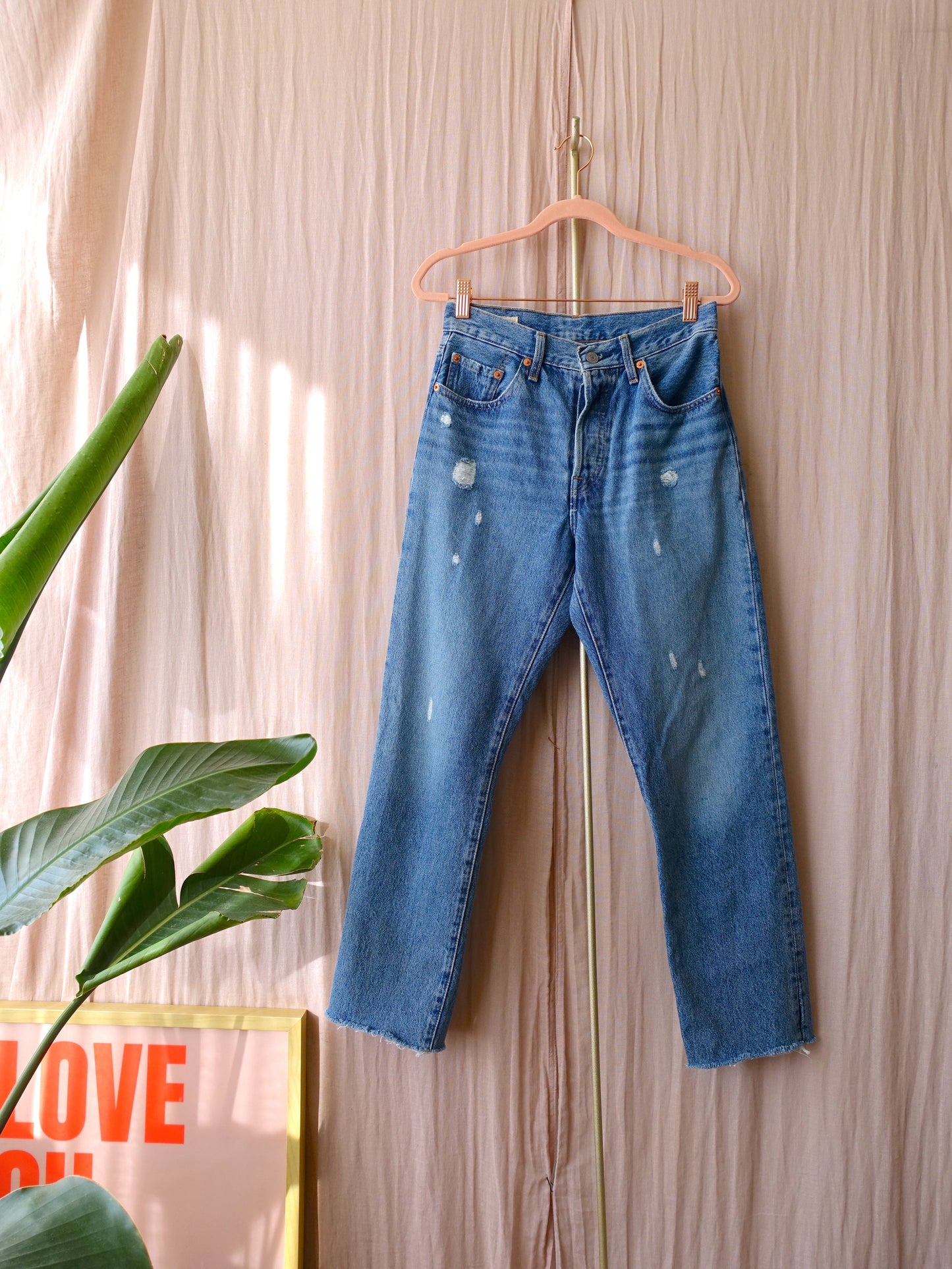 Levi's 501 original split cropped