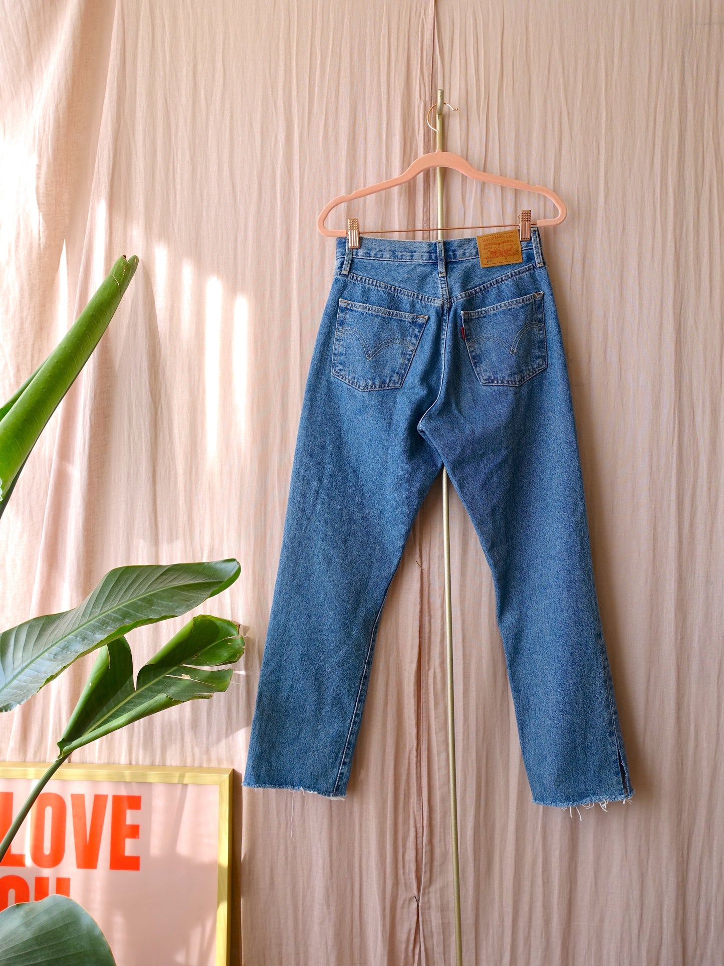 Levi's 501 original split cropped