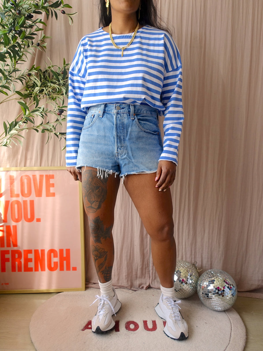 Levi's 501 original short mediumstone denim
