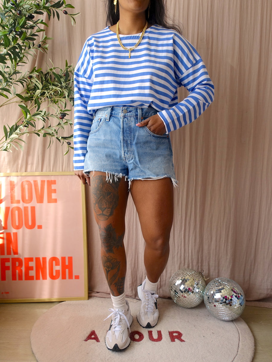 Levi's 501 original short mediumstone denim