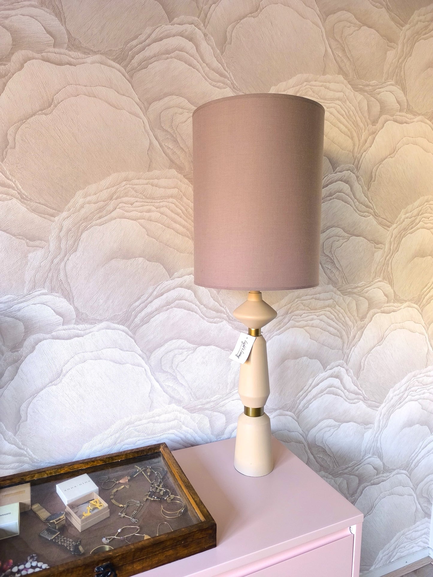 Light & Living ilvar tafellamp incl. lampenkap beige / antiek brons