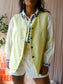 Linnenmix classic gilet pale lime yellow