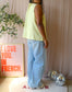 Linnenmix classic gilet pale lime yellow