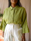 The 100% linnen blouse pistachio paradise