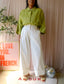 The 100% linnen blouse pistachio paradise