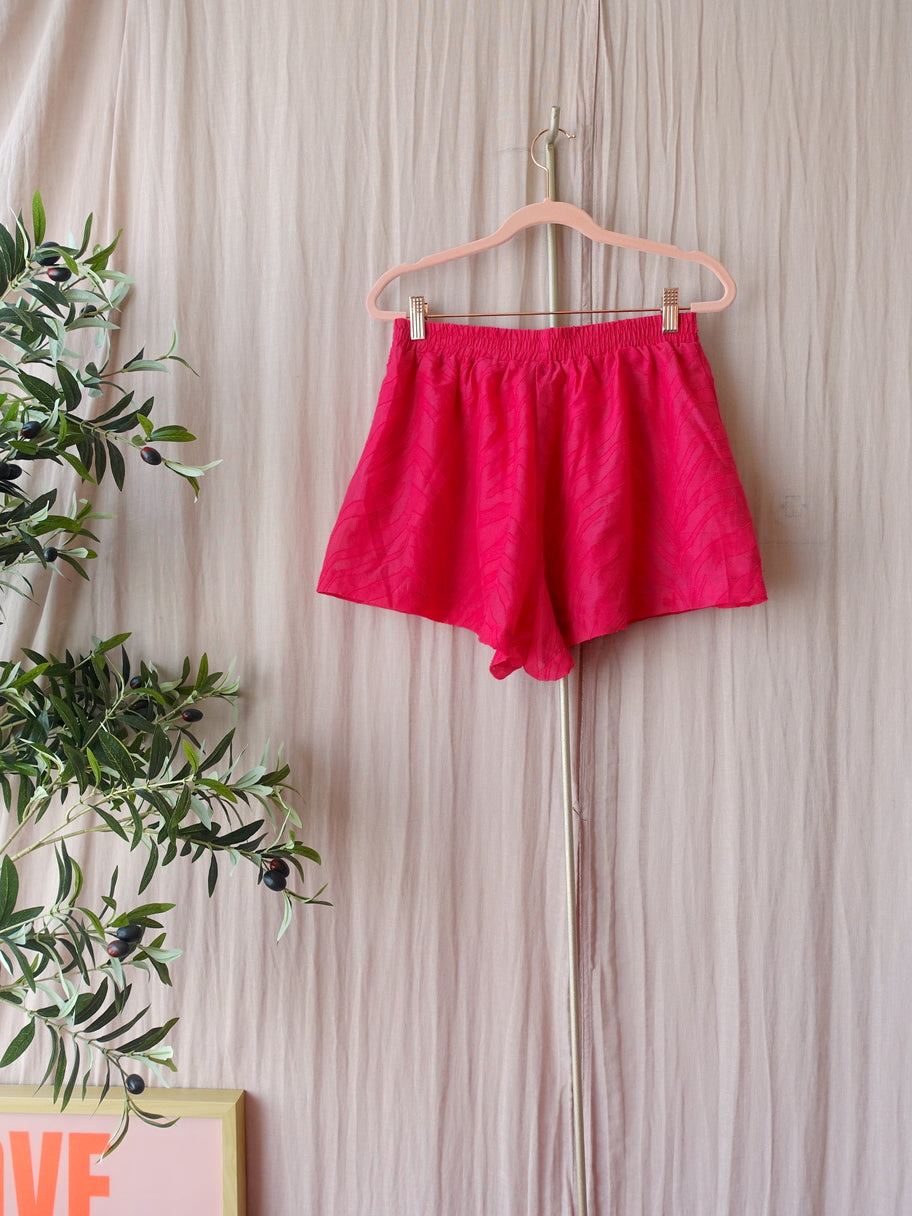 Loavies structured flowy shorts french fuchsia